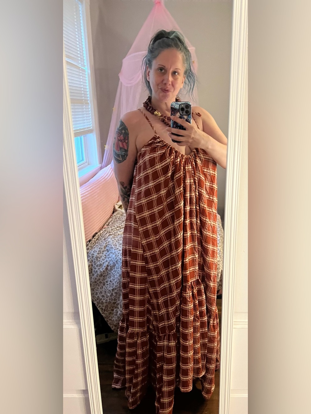 Weili Zheng Plaid Maxi Dress | Oversized | Approx. XL | EUC | Euro Cottagecore